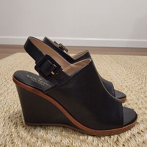 Kate Spade Black Wedge Sandals